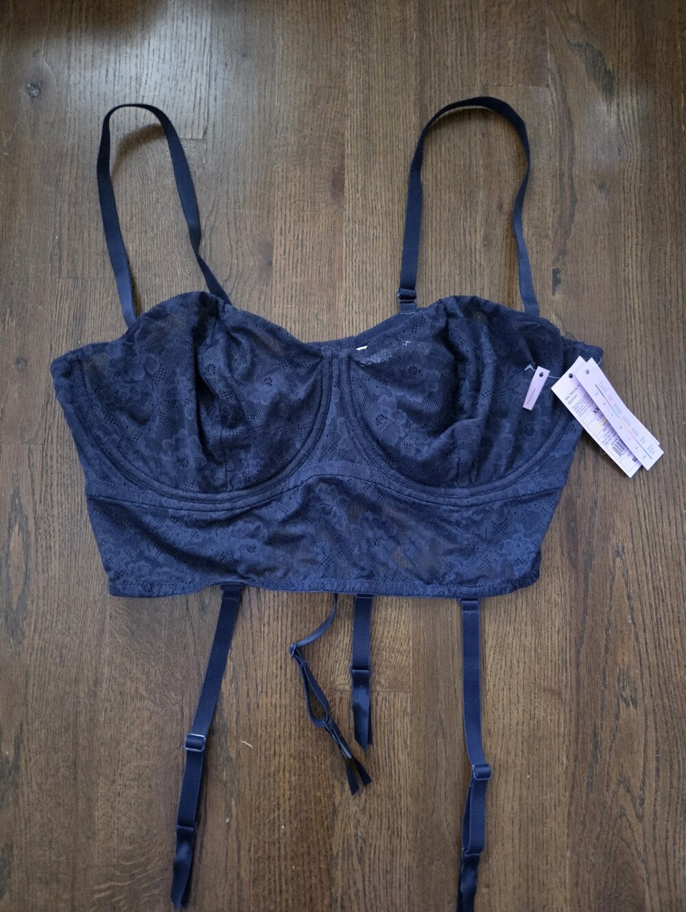 New Wild Fable Womens XXL Navy Lace Underwire Bustier